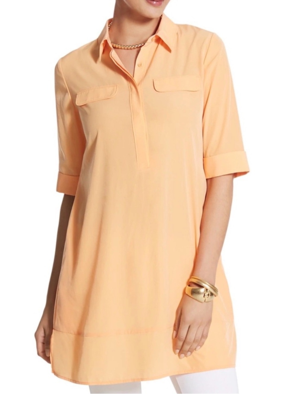 Chico's Citrus Pop Orianna Tunic Top Size 1